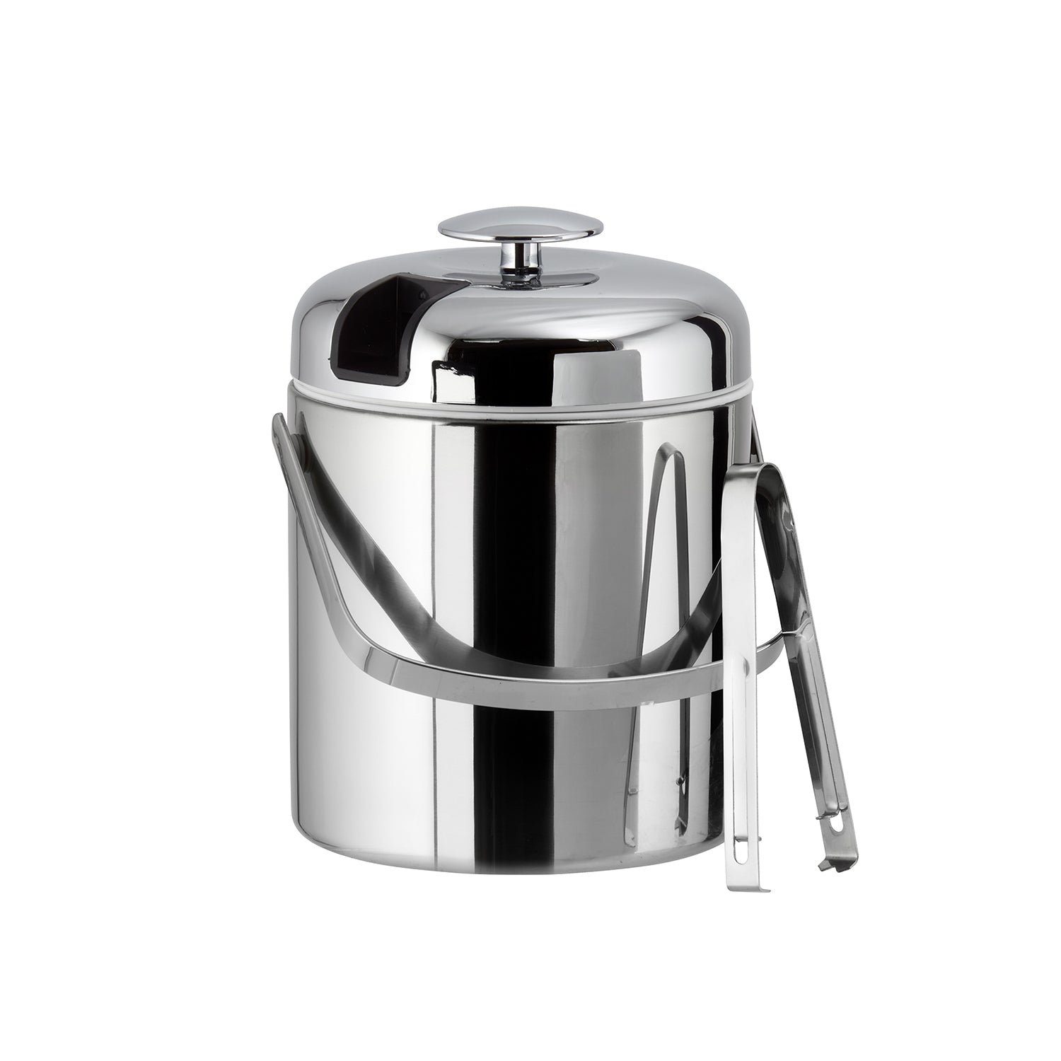 Eiseimer + Eiszange Edelstahl Silber