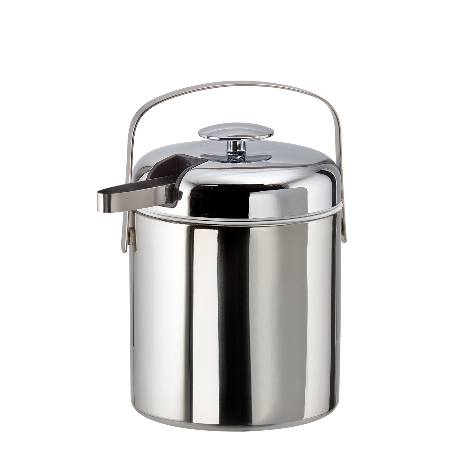 Eiseimer + Eiszange Edelstahl Silber