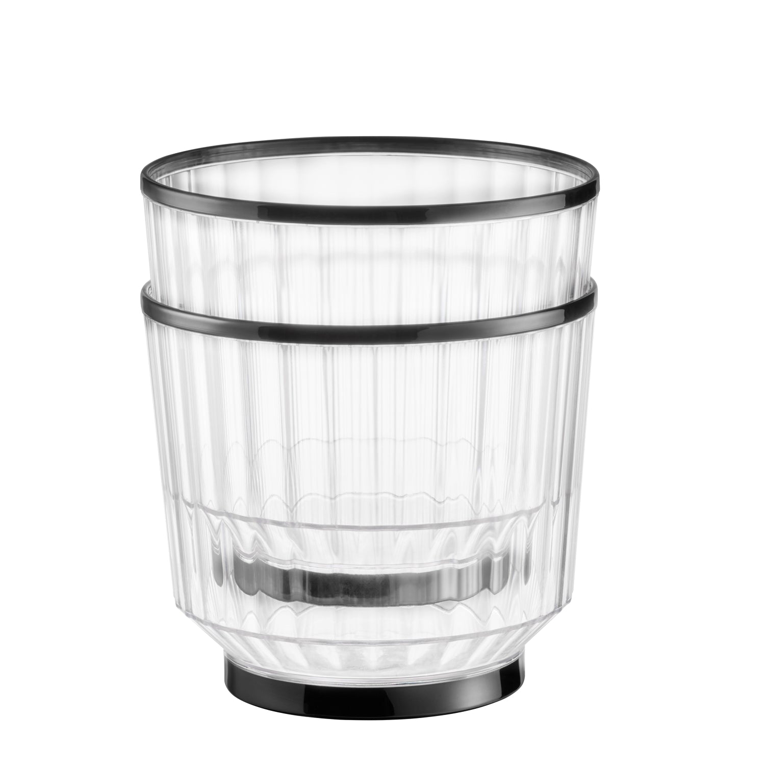 Wein- / Sektkühle aus Polycarbonat mit Rand und Bodenring im Gunmetal-Look