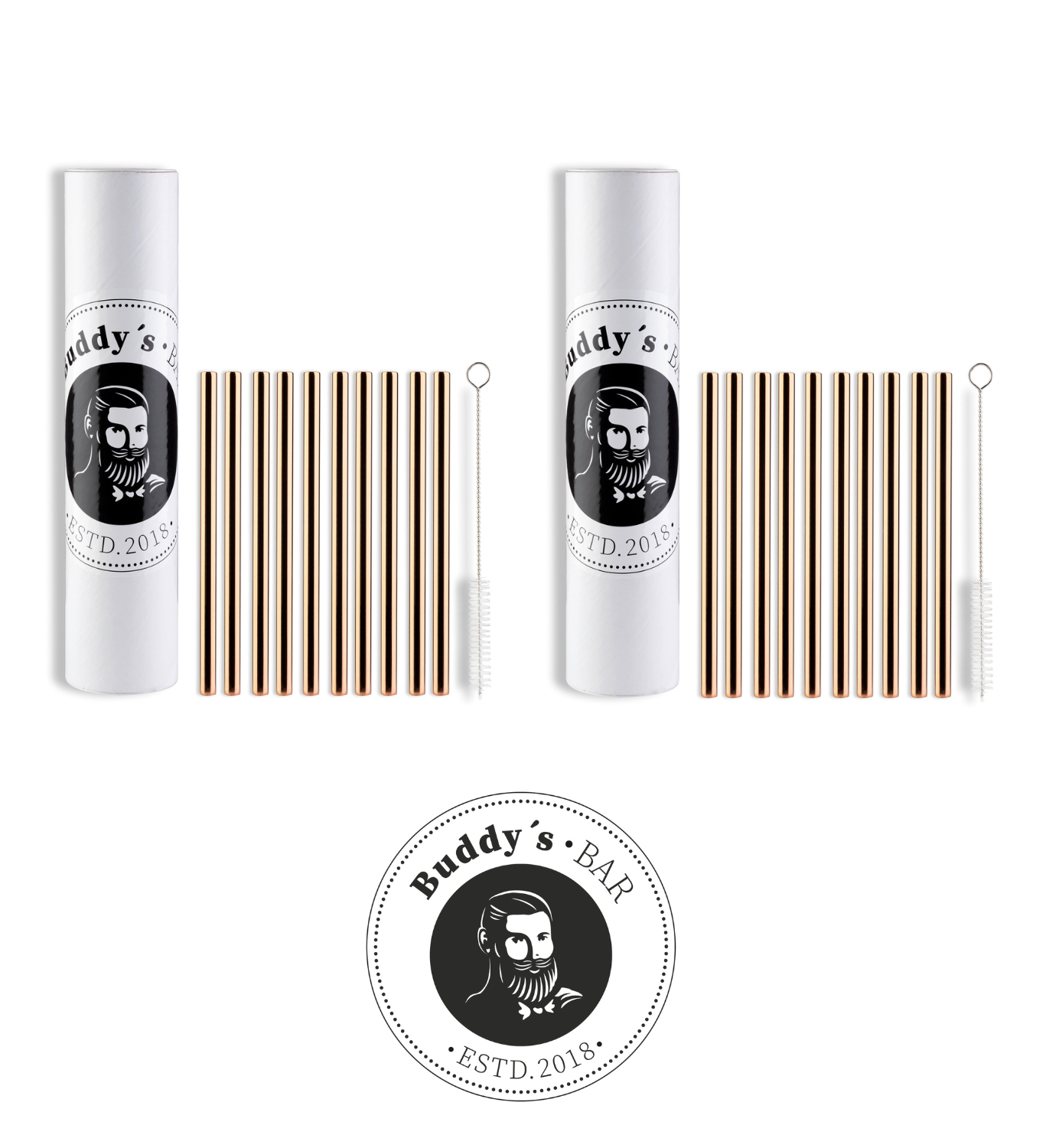 Trinkhalme 22er Set Kupferlook