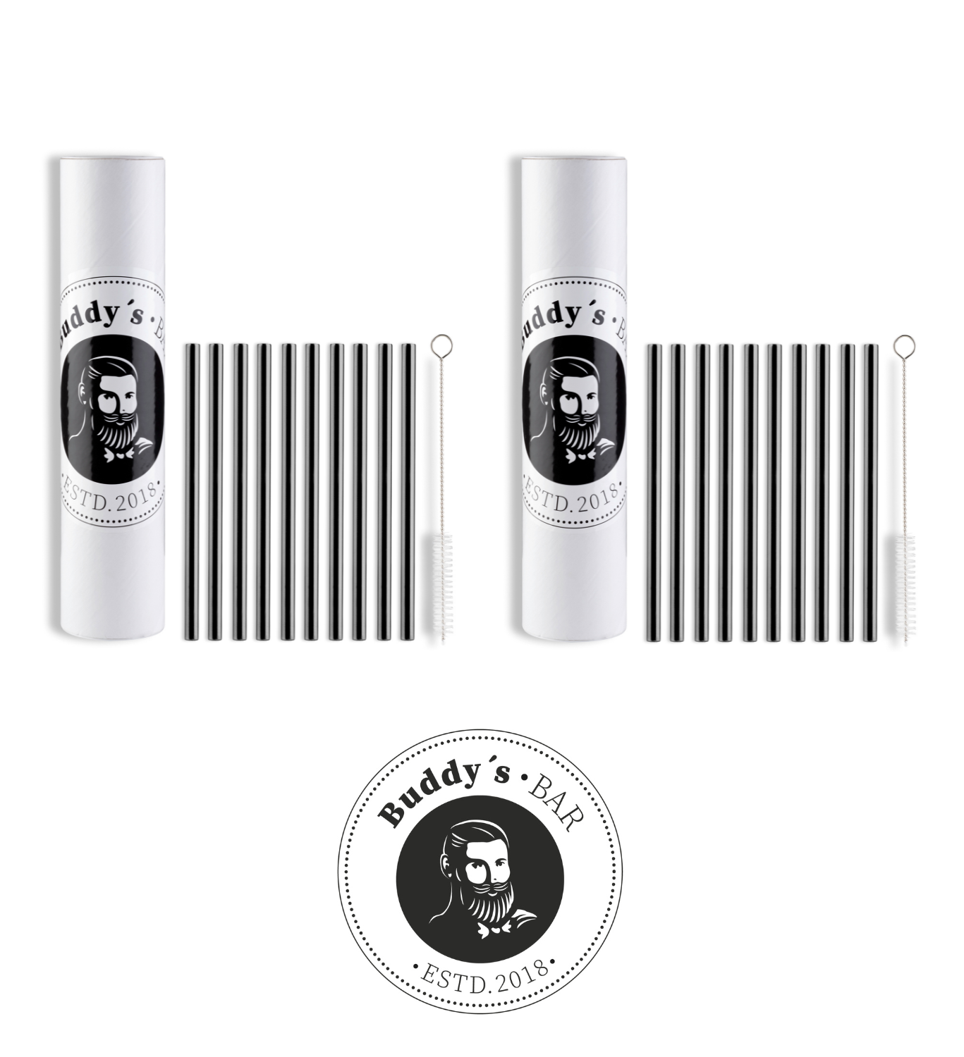 Trinkhalme 22er Set Gunmetallook