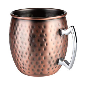 SET DI 4 TAZZE MOSCOW MULE "EFFETTO MARTELLATO" - 500 ml, rame antico + scatola regalo