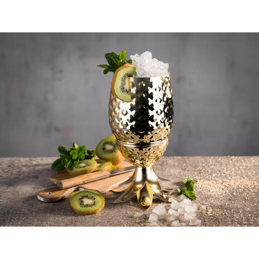 TAZZA COCKTAIL ANANAS - 500 ml, oro lucido + scatola regalo
