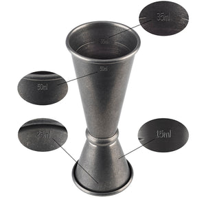 BAR SET BOSTON - 1 Boston shaker 700 ml, 1 colino da bar, 1 jigger, 1 pestello, acciaio inossidabile antico