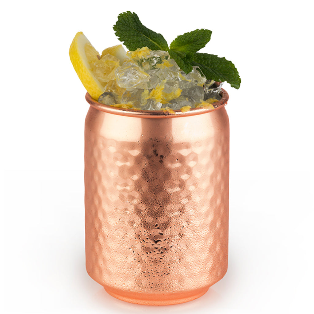 SET DI 4 LATTINE DI COCKTAIL - rame martellato + scatola regalo