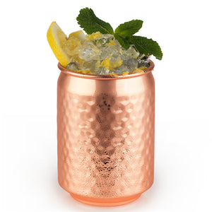 SET DI 4 LATTINE DI COCKTAIL - rame martellato + scatola regalo