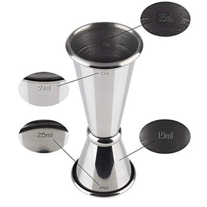 BAR SET BOSTON - 1 Boston shaker 700 ml, 1 colino da bar, 1 jigger, 1 pestello, acciaio inossidabile lucidato